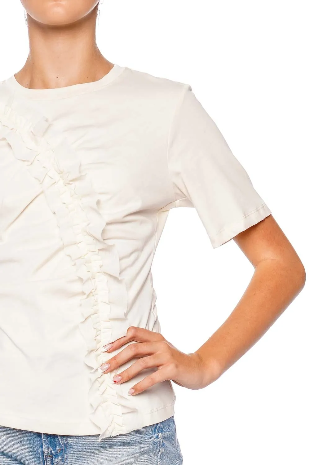 Vivi Cowrie Ruffled Cotton Top