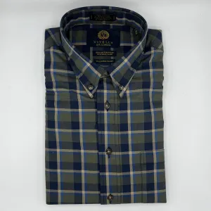 Viyella Men's 80/20 Long Sleeve Green Button Down Sport Shirt - 653420 5598