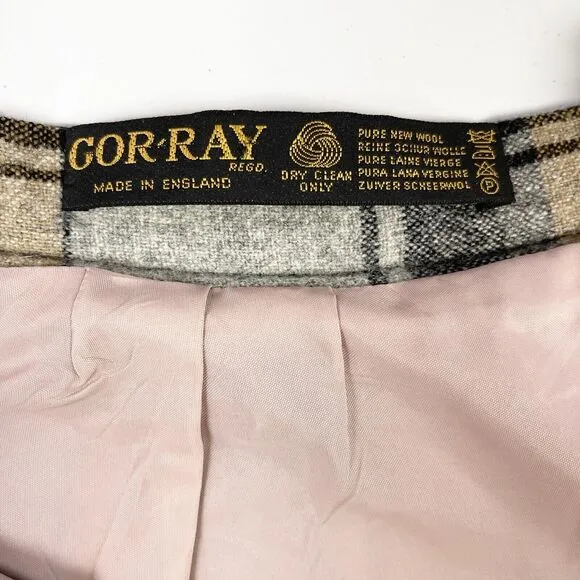 VTG Gor-Ray Wool Skirt Women Small Koneray Pleated Tartan Plaid Preppy Academia