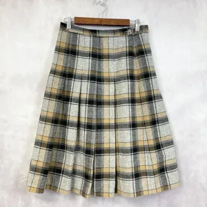 VTG Gor-Ray Wool Skirt Women Small Koneray Pleated Tartan Plaid Preppy Academia