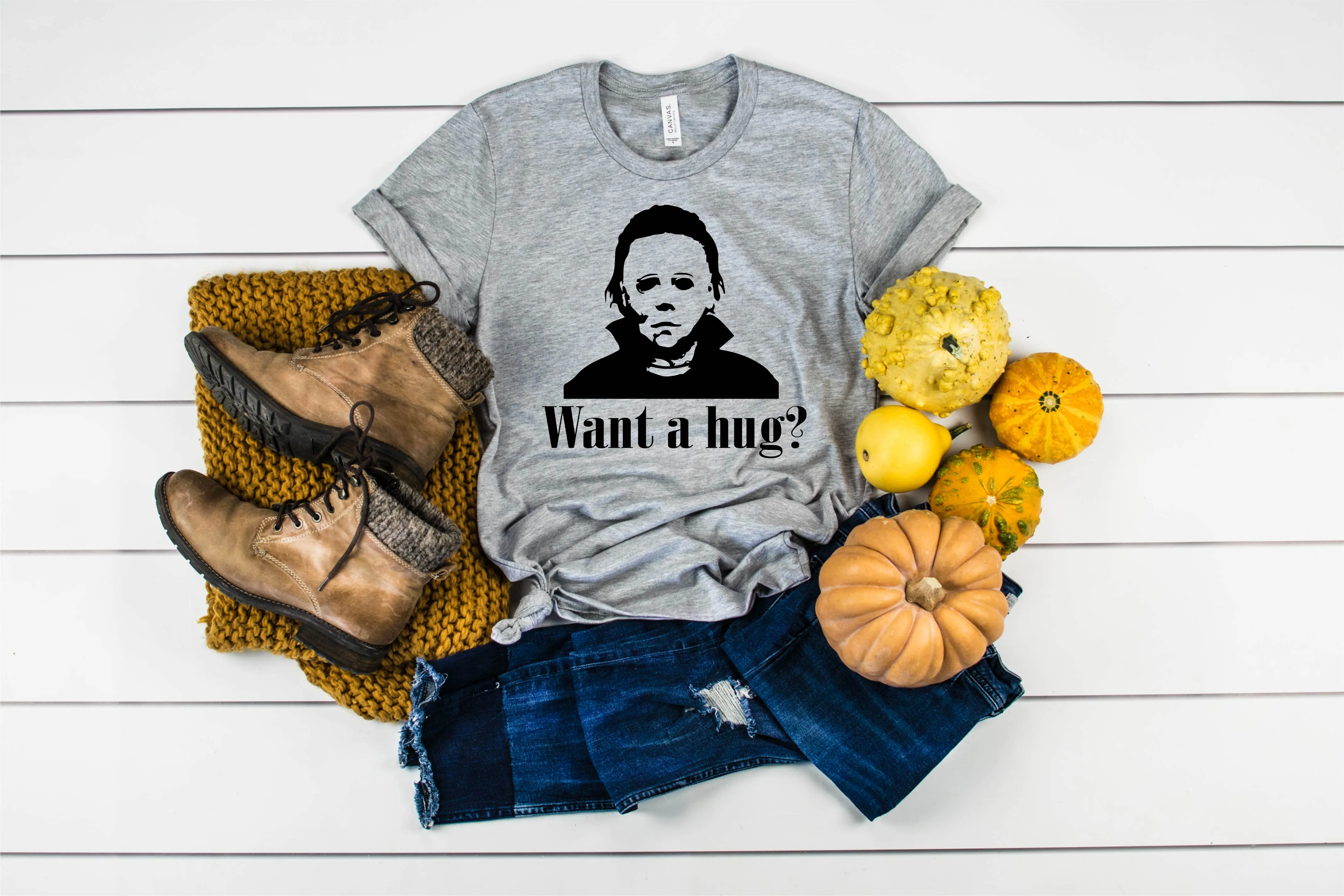 Want A Hug Shirt - Funny Halloween Shirt Unisex Triblend