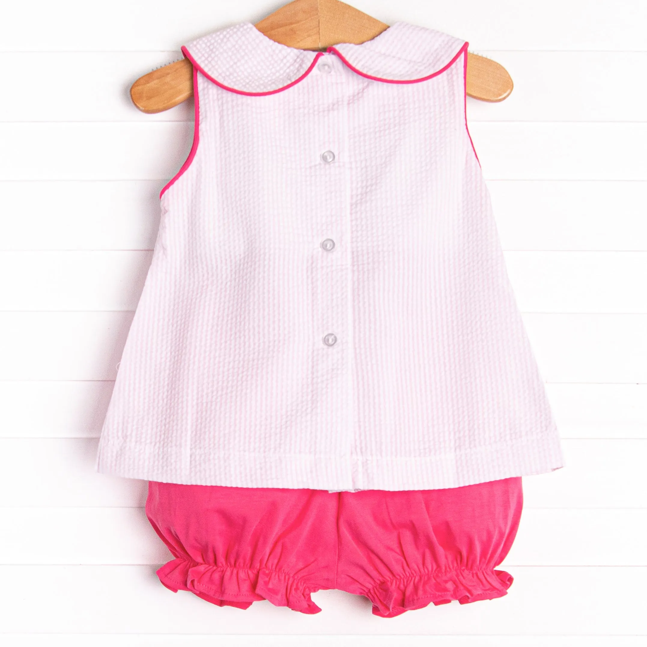 Watermelon Whimsy Embroidered Bloomer Set, Pink