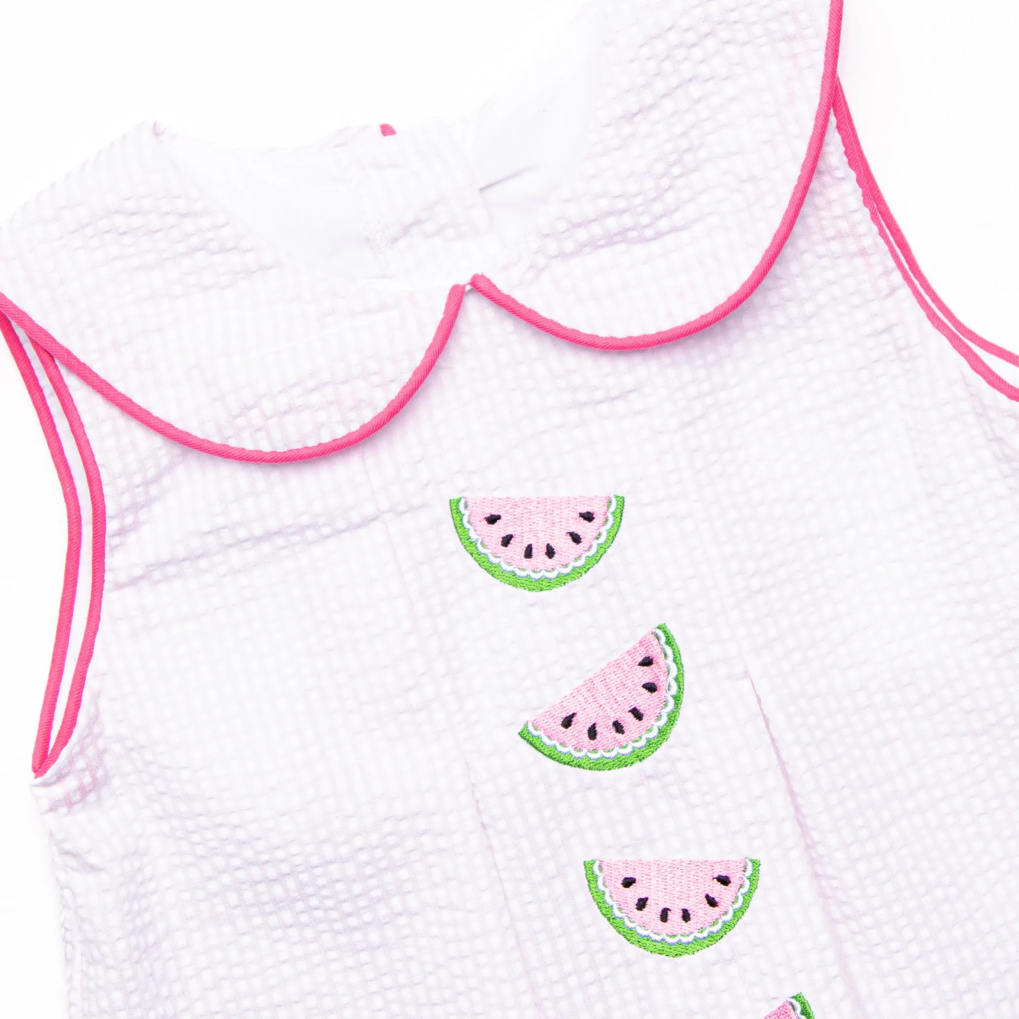 Watermelon Whimsy Embroidered Bloomer Set, Pink