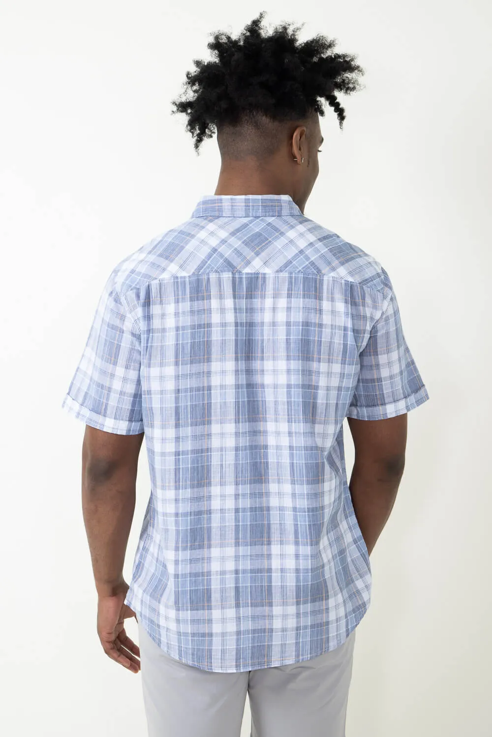 Weatherproof Vintage Cotton Plaid Button Down Shirt for Men in Blue | S2484281GK-KENTUCKYBLU