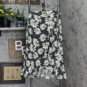 Whistles Women's Woven Starburst Floral Wrap Midi Skirt 31152 Black Multi 6