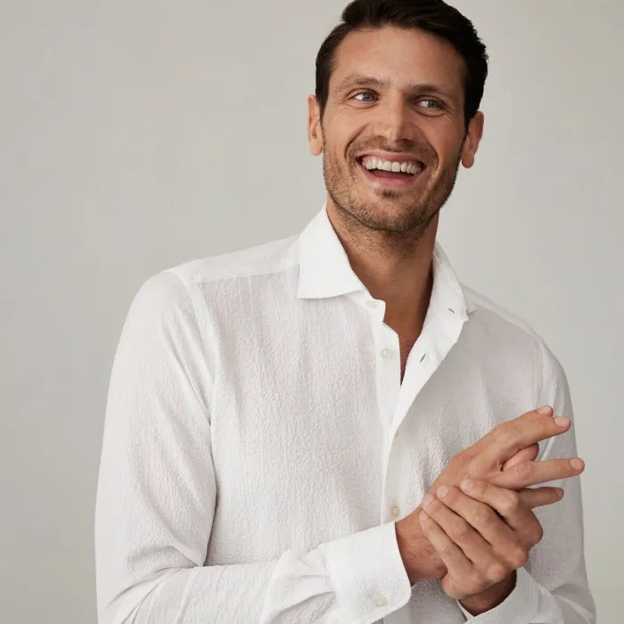White Seersucker Shirt