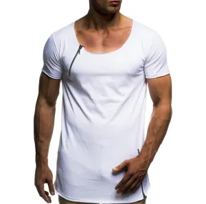 White Soft Cotton Slim Fit T-Shirts for Men - O Neck Short Sleeve Tee Shirts