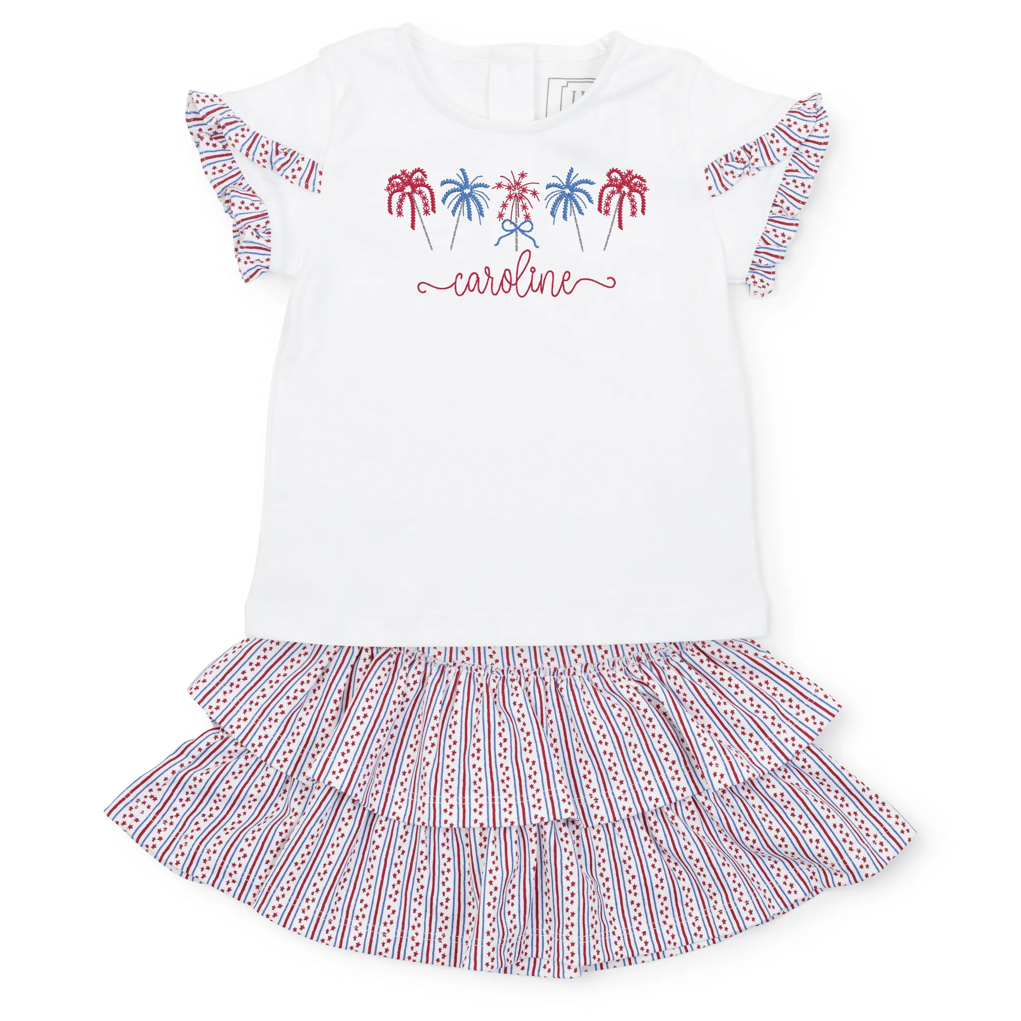 Winnie Girls' Pima Cotton Skirt Set - Stars and Stripes