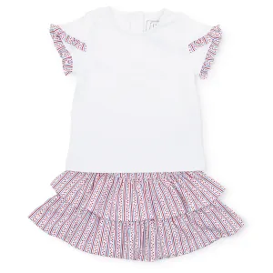 Winnie Girls' Pima Cotton Skirt Set - Stars and Stripes