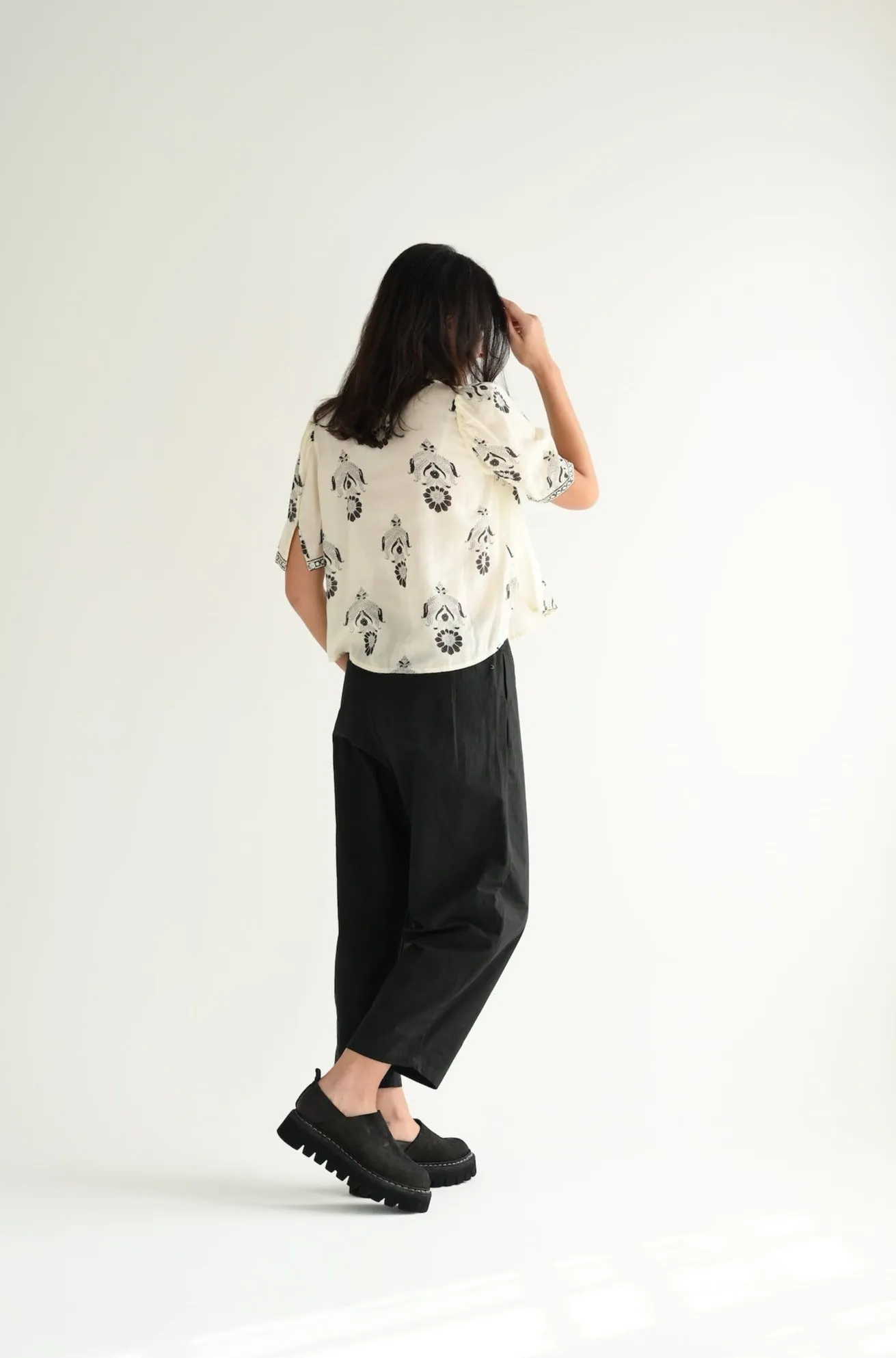 Winnie Shirt in Ink Cactus Flower