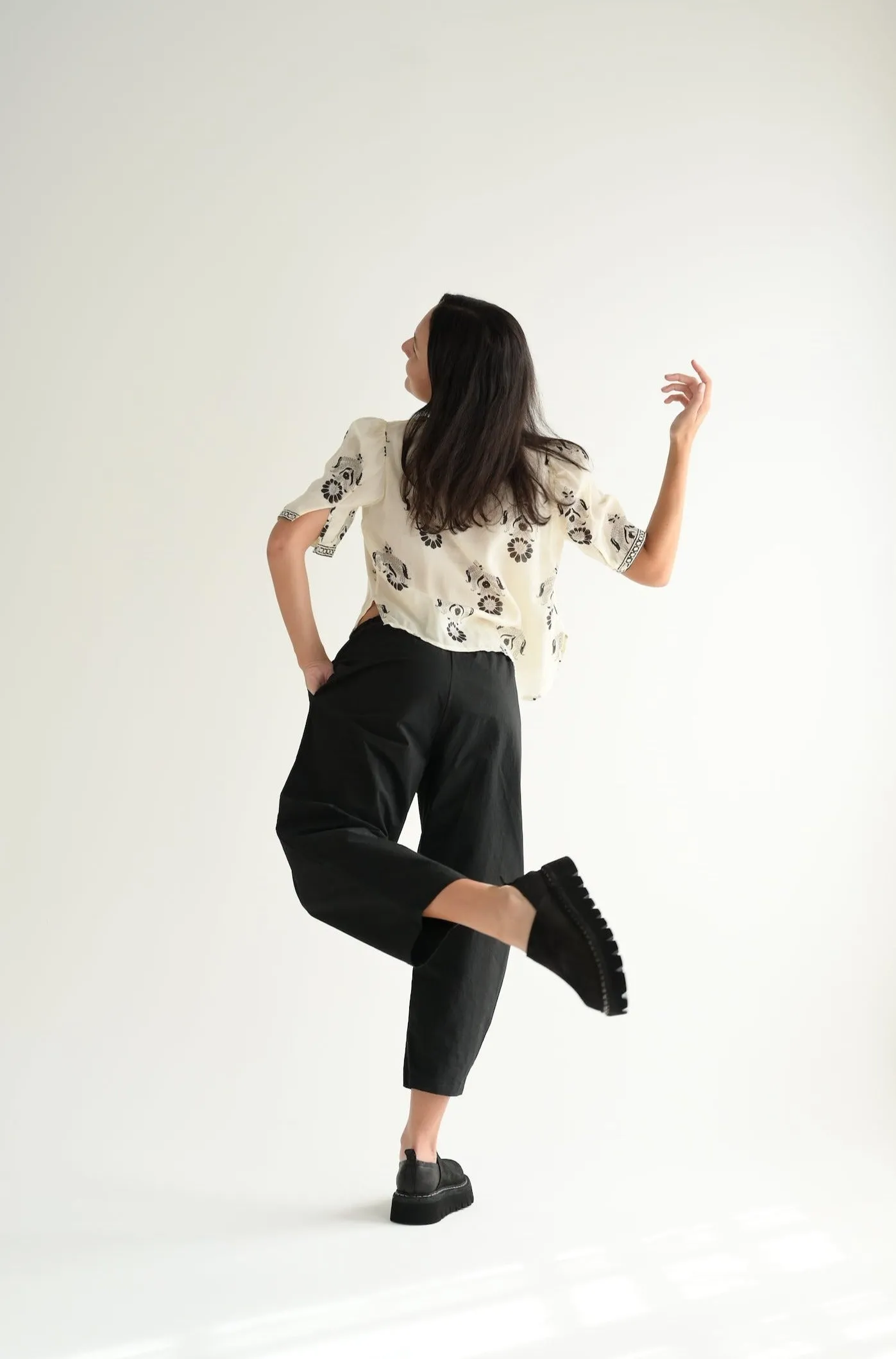 Winnie Shirt in Ink Cactus Flower