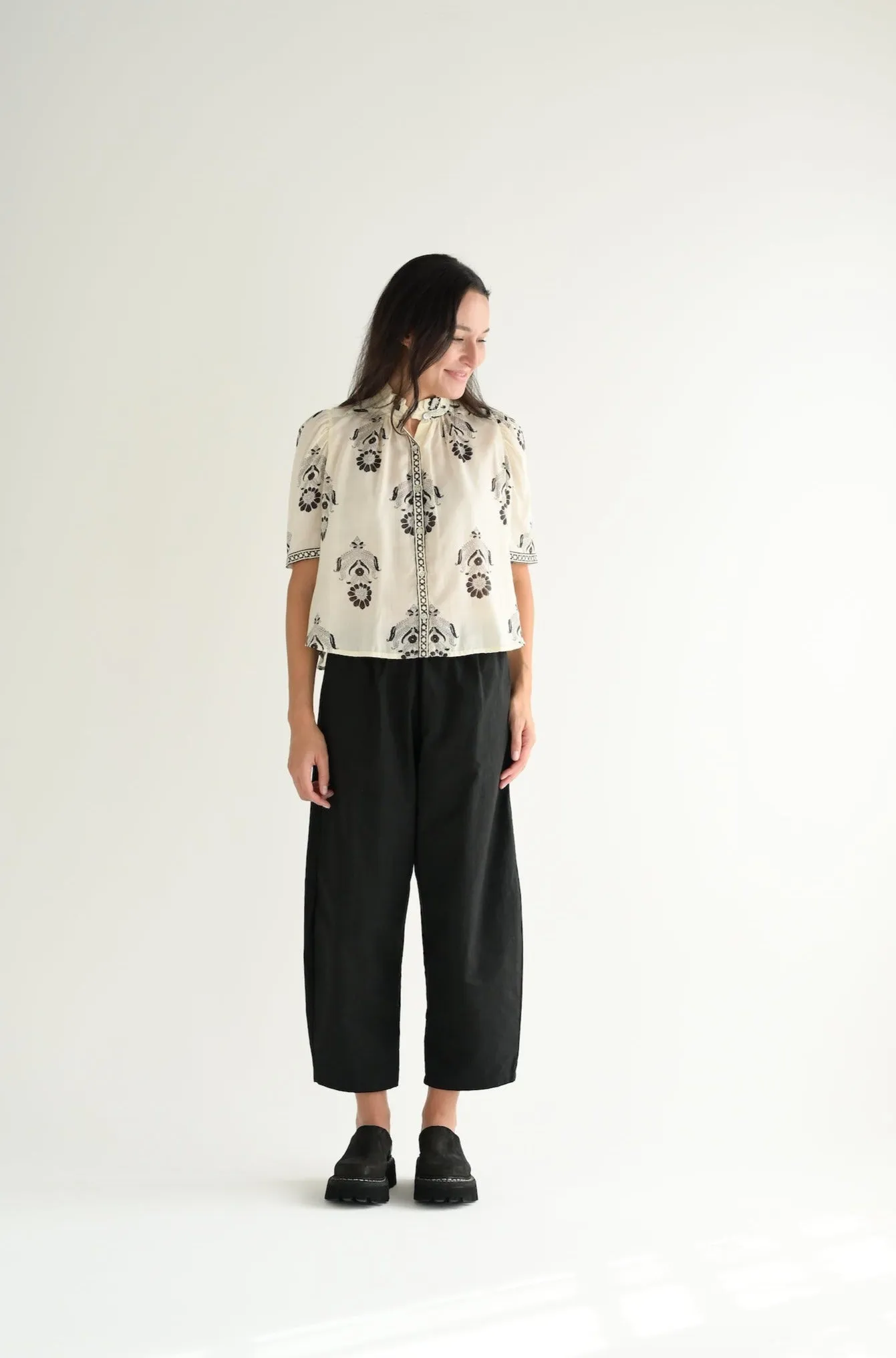 Winnie Shirt in Ink Cactus Flower