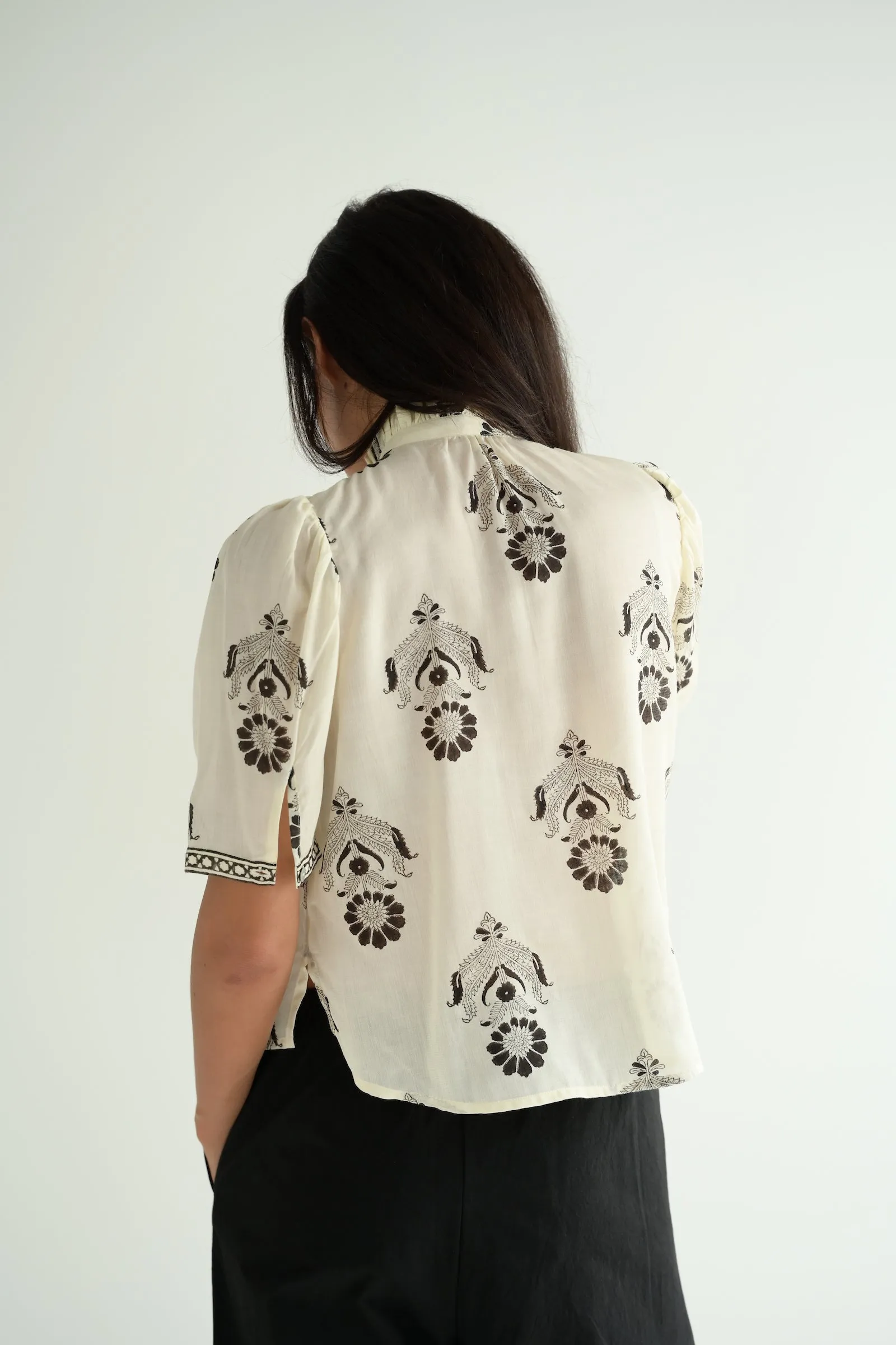 Winnie Shirt in Ink Cactus Flower