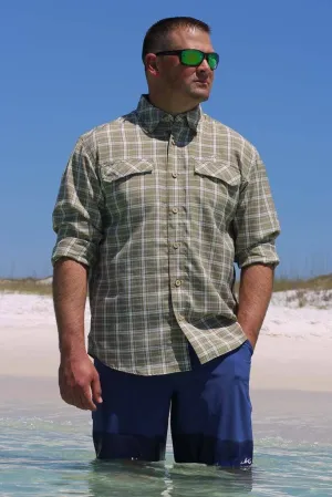 Wire grass Coastal Plaid Long SleeveShirt