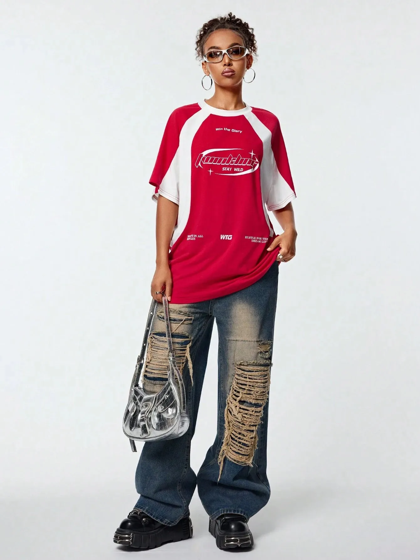 WOMENS OVERSIZED RACING TEE