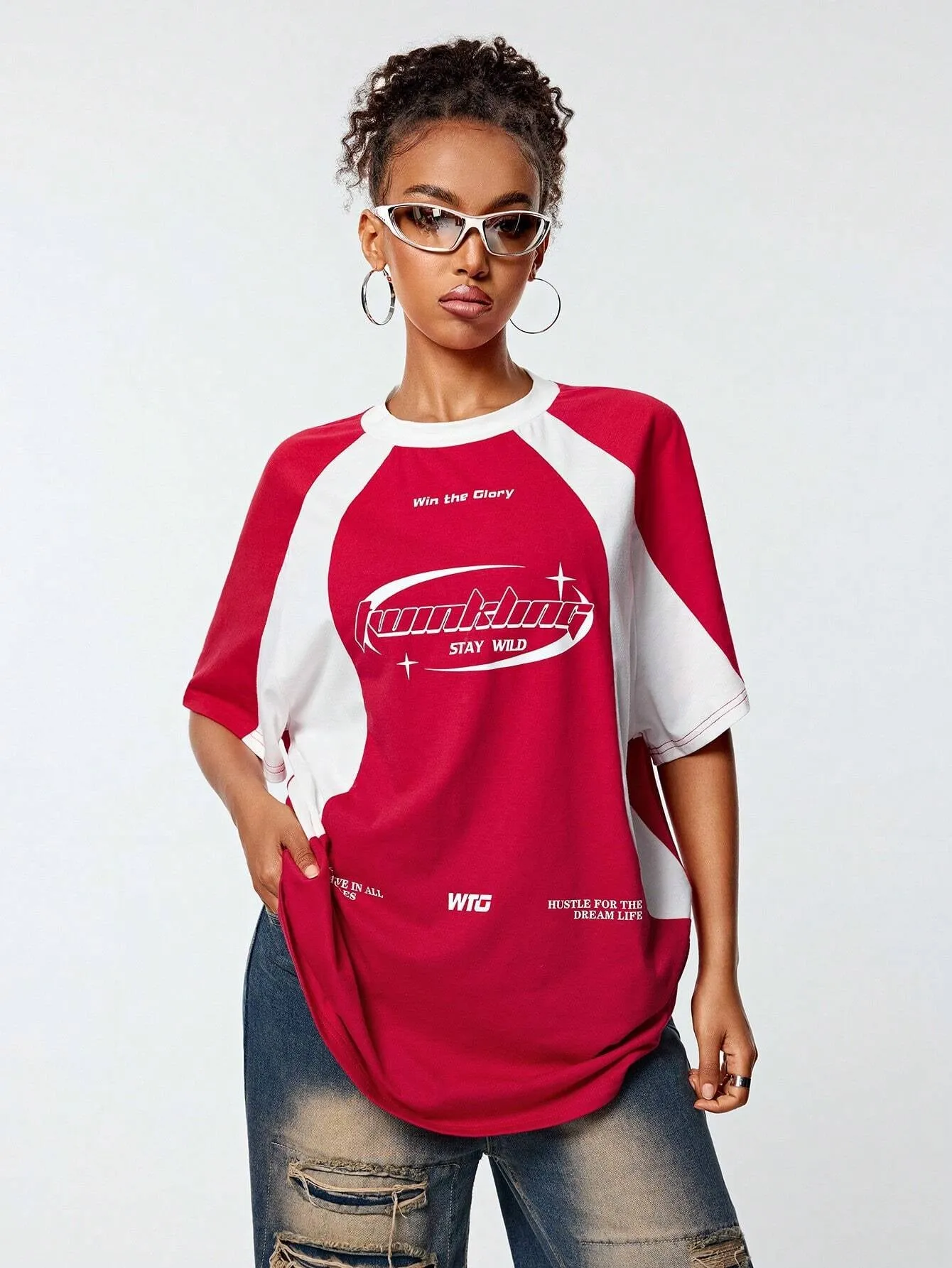 WOMENS OVERSIZED RACING TEE