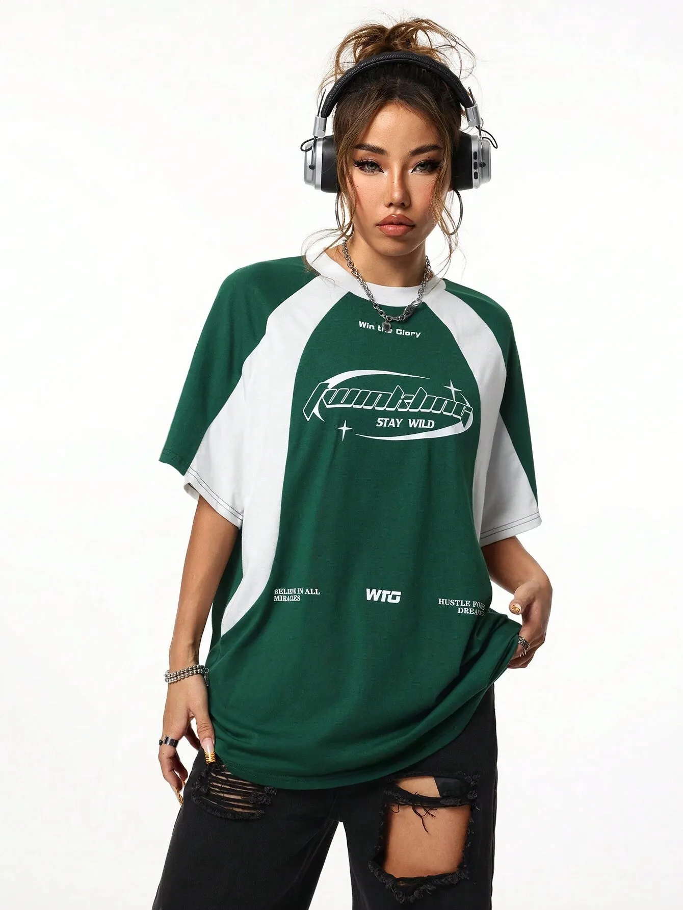 WOMENS OVERSIZED RACING TEE