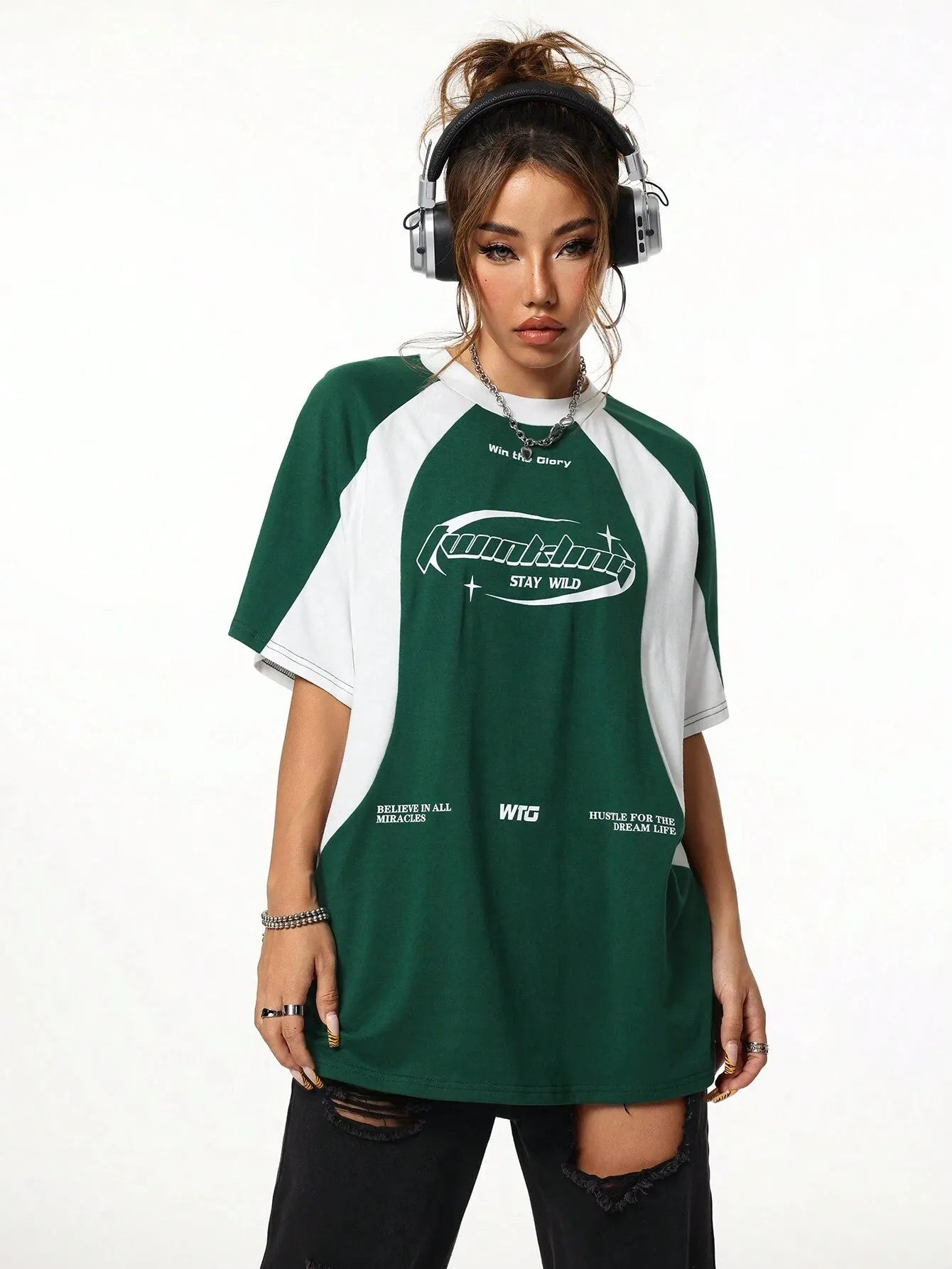WOMENS OVERSIZED RACING TEE