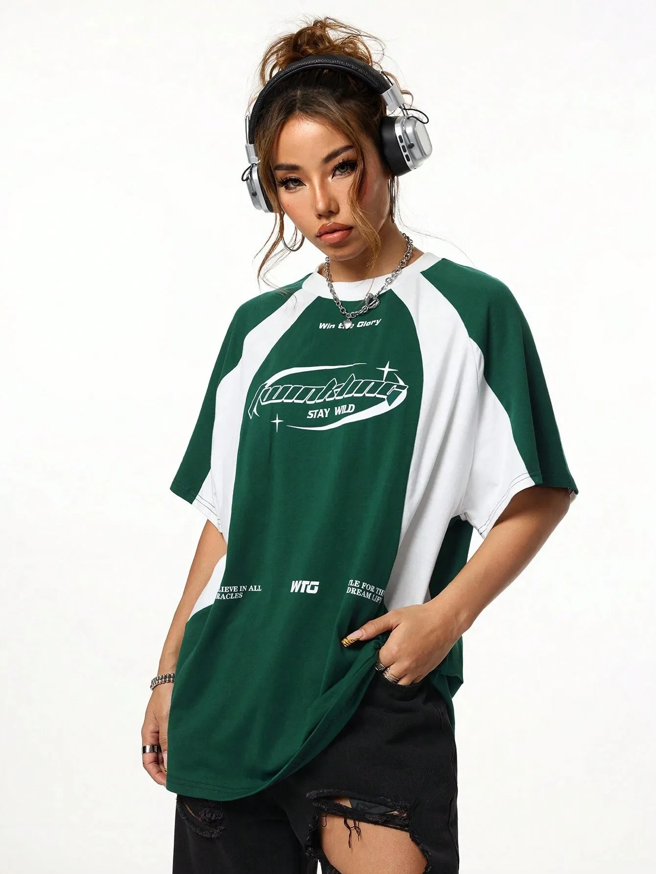 WOMENS OVERSIZED RACING TEE