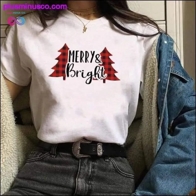 Womens Plaid Truck Tree Print Christmas Tree New Year