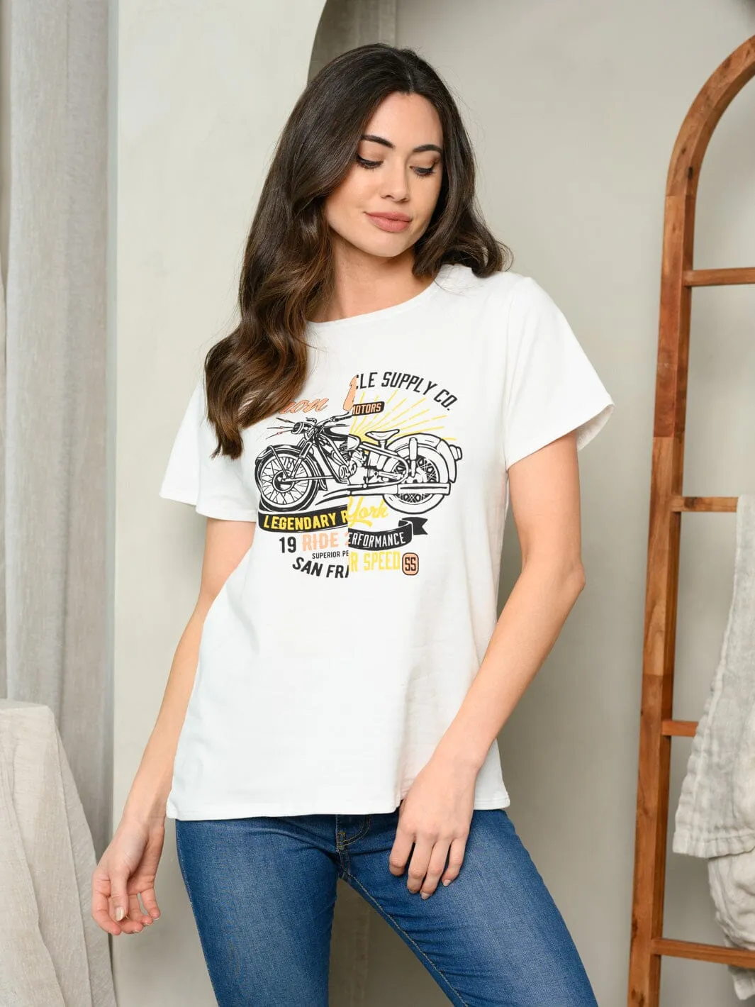WOMEN'S SHORT SLEEVE GRAPHIC TOP