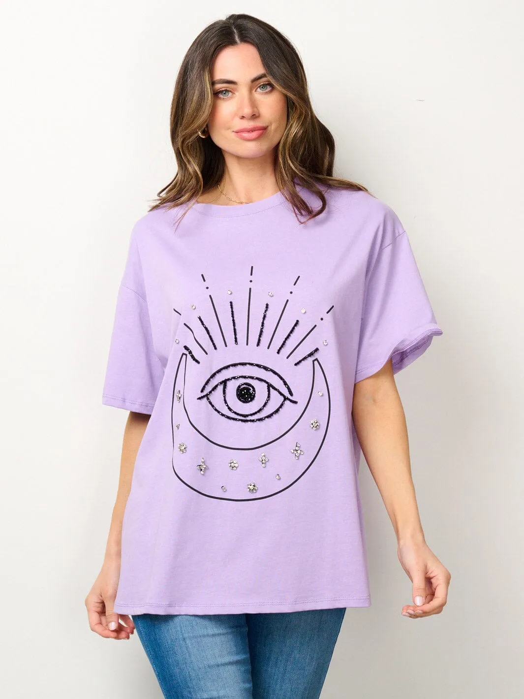 WOMEN'S SHORT SLEEVE MULTI PRINT T-SHIRT