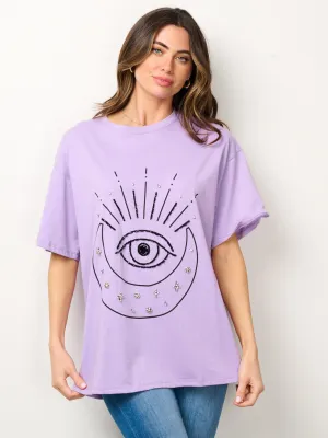 WOMEN'S SHORT SLEEVE MULTI PRINT T-SHIRT