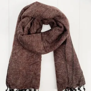 WOOL BLEND “CHOCOLATE” SHAWL 80x195CM
