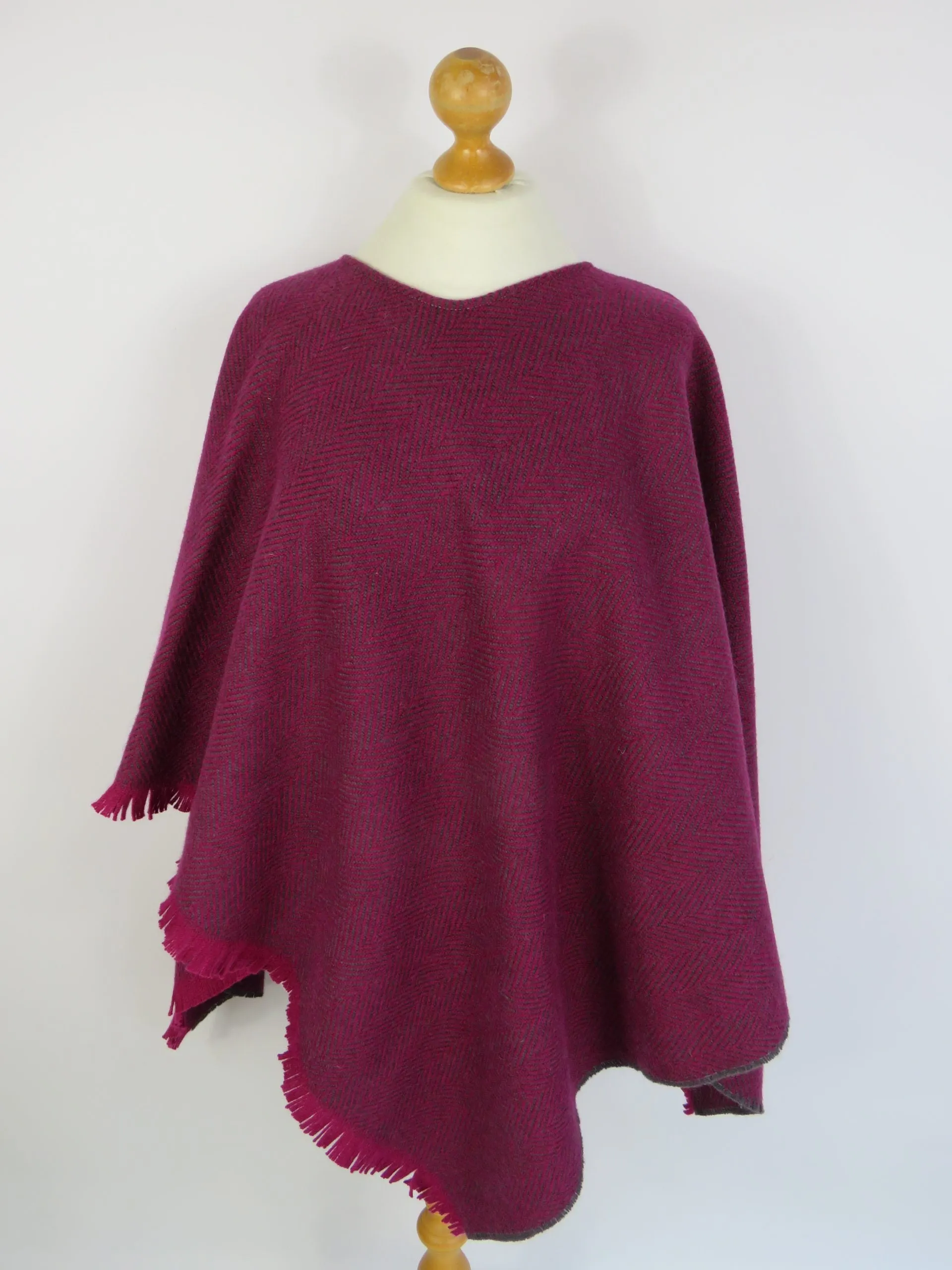 Wool Blend Poncho
