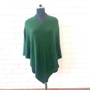 WOOL N CASHMERE BLEND V NECK PONCHO