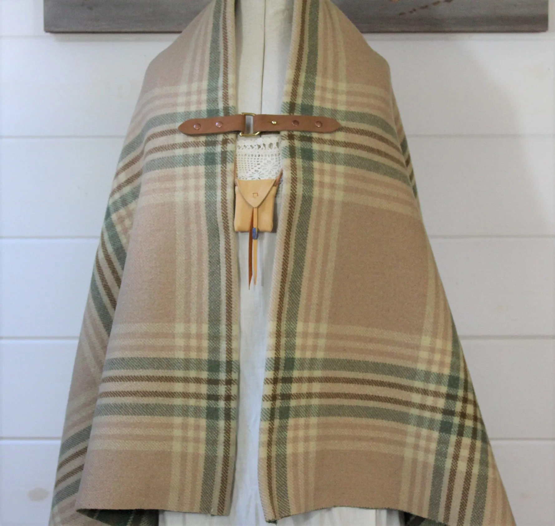 Wool Plaid Blanket Poncho