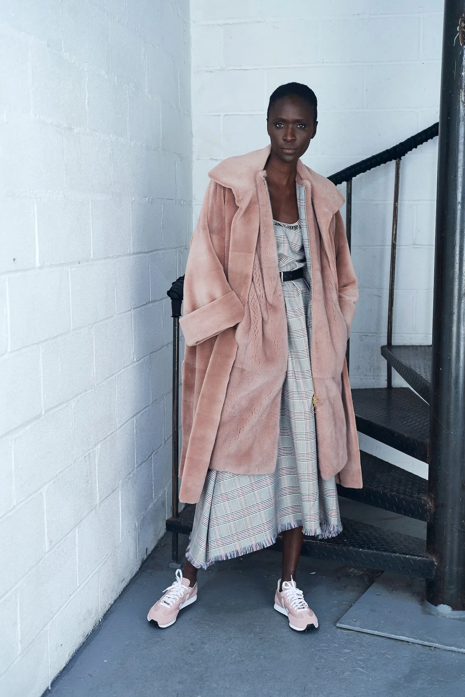 Wool Plaid Maxi Dress