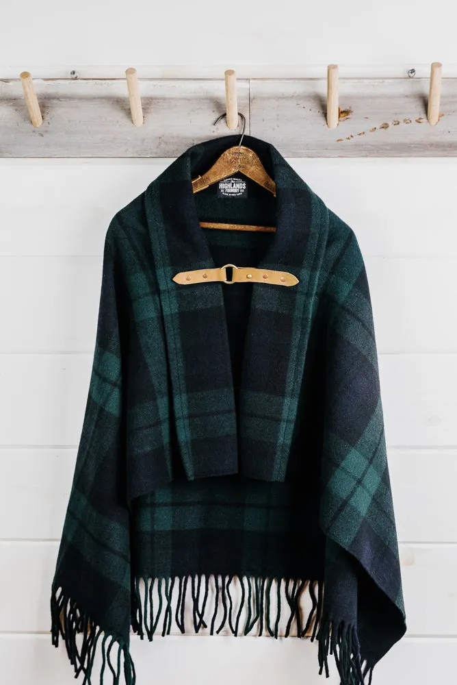 Wool Plaid Poncho