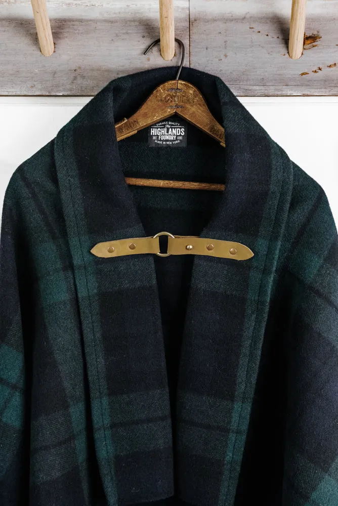 Wool Plaid Poncho