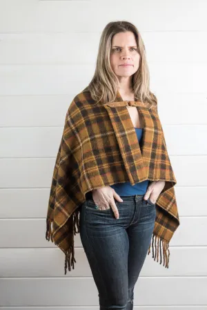 Wool Plaid Poncho