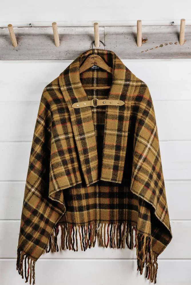 Wool Plaid Poncho