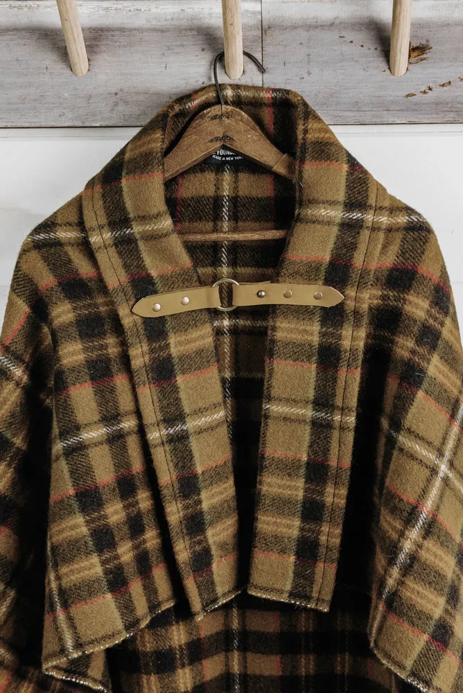 Wool Plaid Poncho