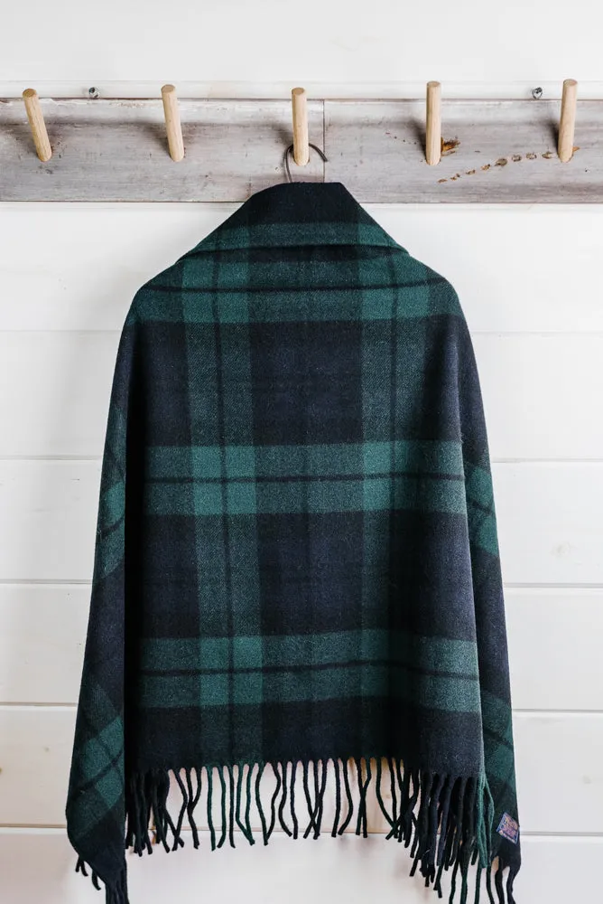Wool Plaid Poncho
