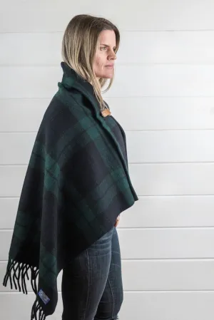 Wool Plaid Poncho