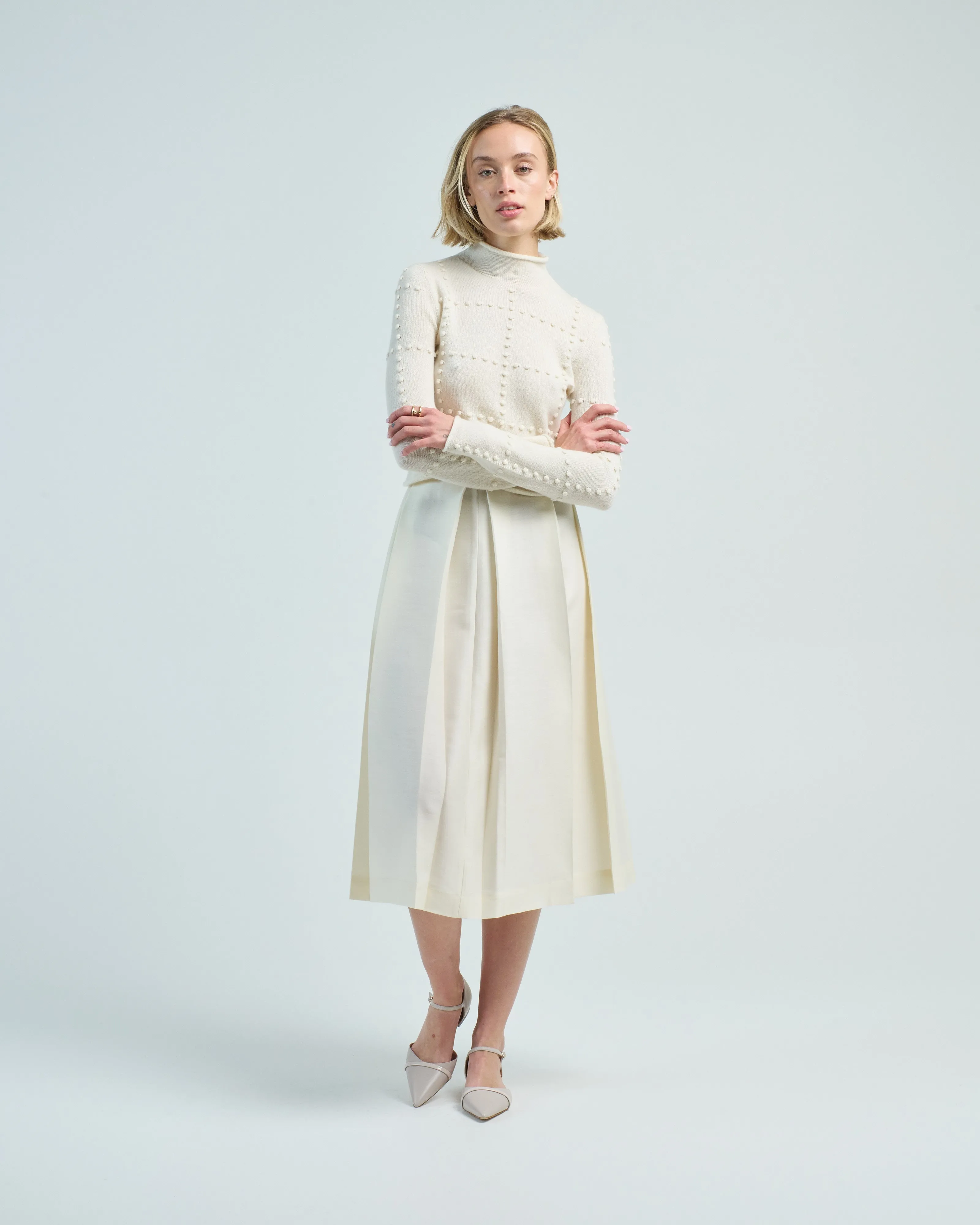 wool silk twinflower skirt