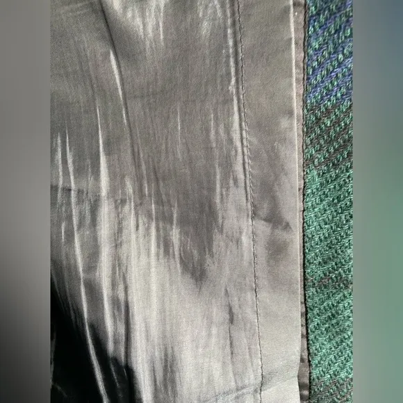 Wool Skirt Eddie Bauer Plaid Navy Blue &amp; Green Size 10