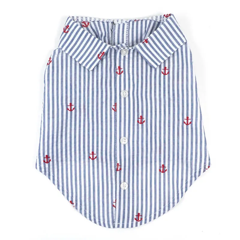 Worthy Dog Shirt Navy Stripe Anchor - 40% OFF!!!