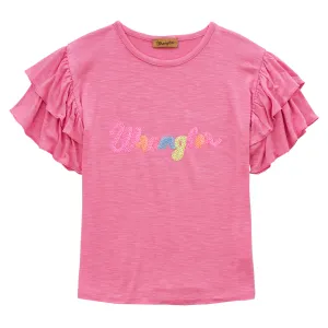 Wrangler Girls Tiered Short Sleeve Top - Pink