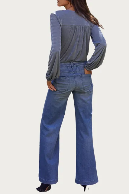 WRAP-EFFECT STRETCH-JERSEY BODYSUIT