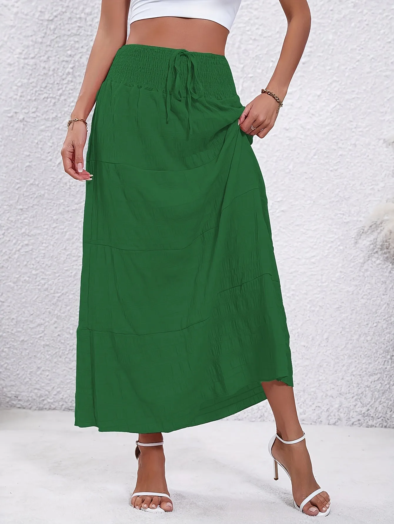 xieyinshe  Casual Loose Simple Solid High Waist Fashion Skirts, Women's Clothing