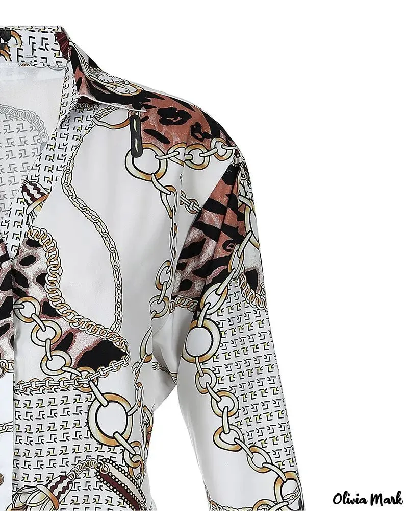 Xieyinshe - Leopard Print Long Sleeve Button Down Shirt