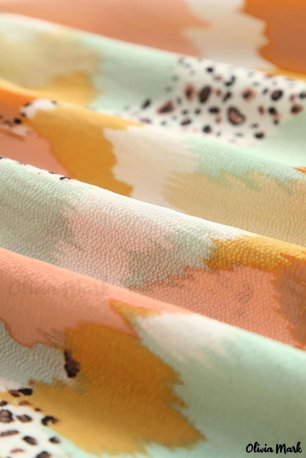 Xieyinshe - Multicolor Abstract Print Long Sleeve Blouse