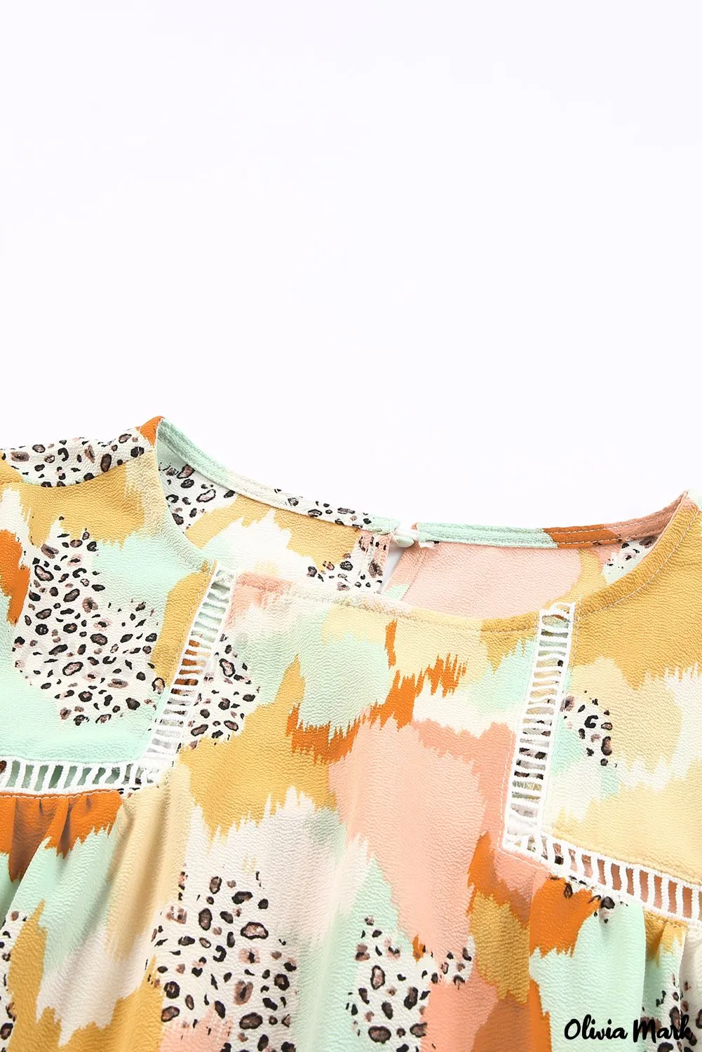 Xieyinshe - Multicolor Abstract Print Long Sleeve Blouse