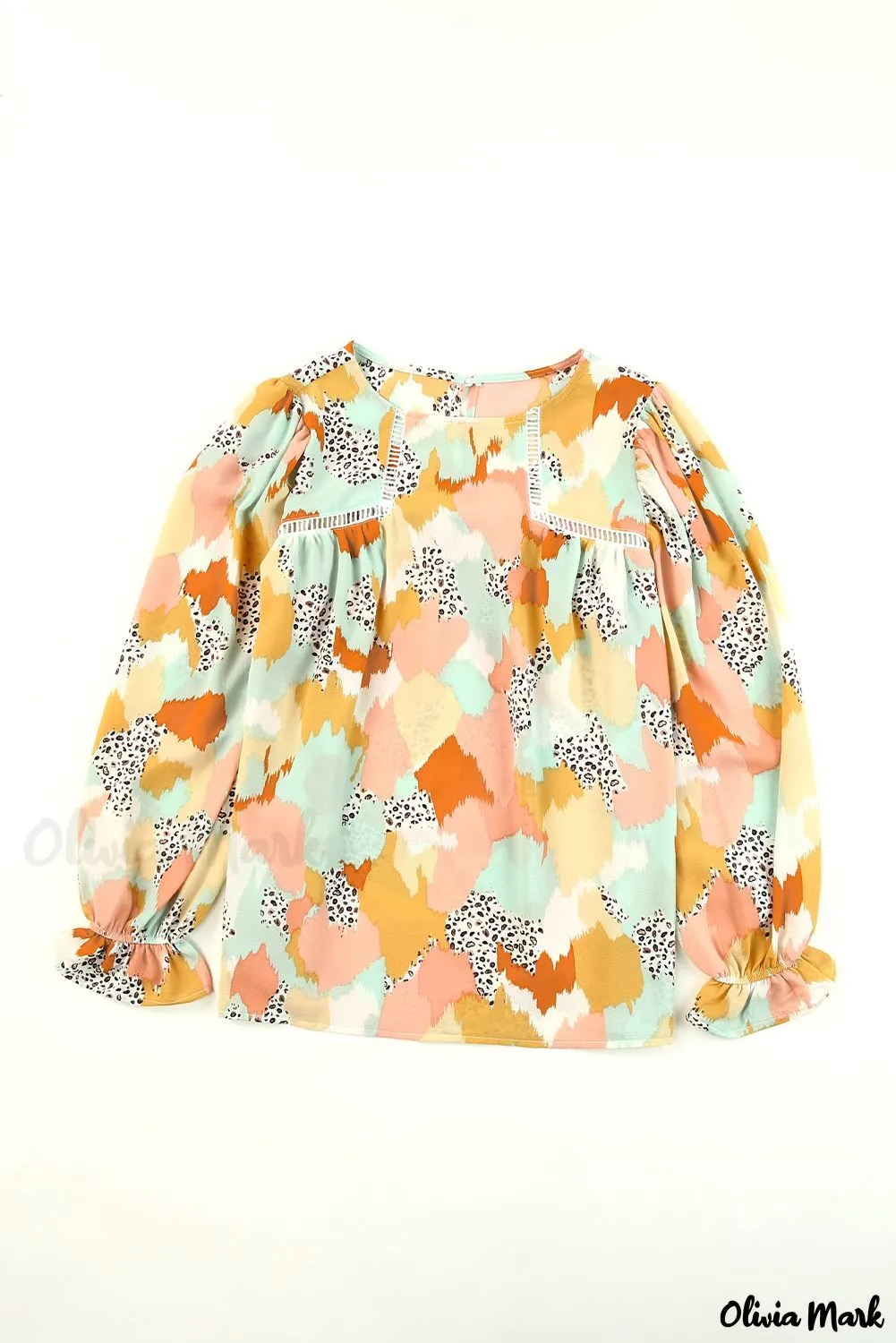 Xieyinshe - Multicolor Abstract Print Long Sleeve Blouse