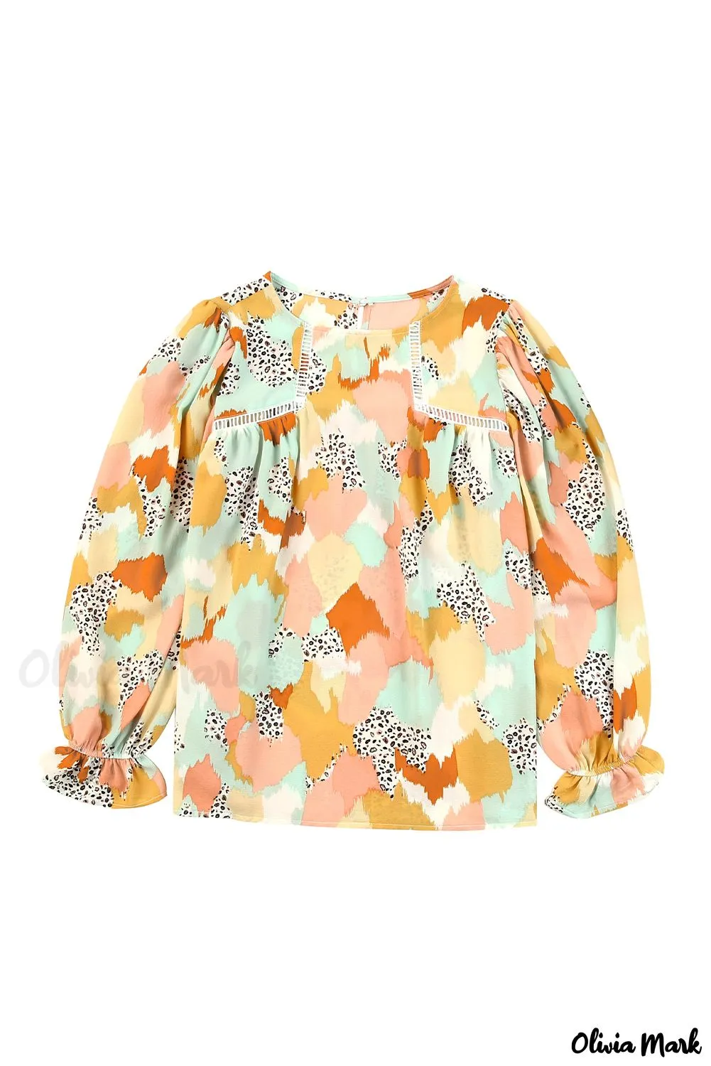 Xieyinshe - Multicolor Abstract Print Long Sleeve Blouse